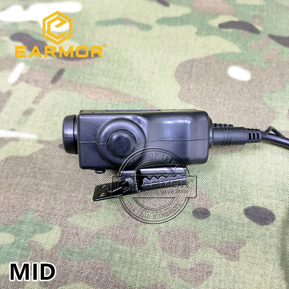 EARMOR M52 Push To Talk Tactical Communication Headset PTT Military PTT Adapter Adapter for Airsoft Earmor MSA Sordin/3M Peltor