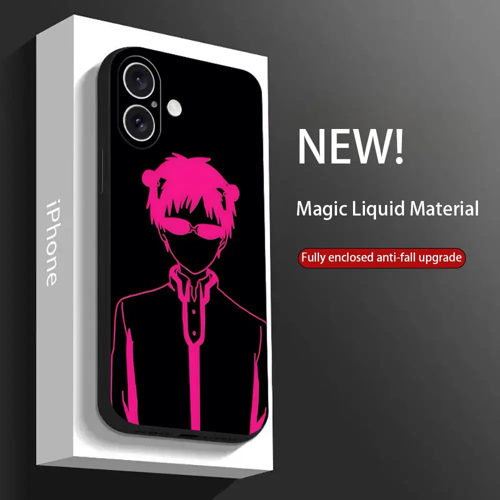 Kusuo Saiki Popular Anime Phone Case For iPhone 16 15 14 13 12 11 X XR XS 8 Plus Mini Pro Max Soft black Shockproof Cover