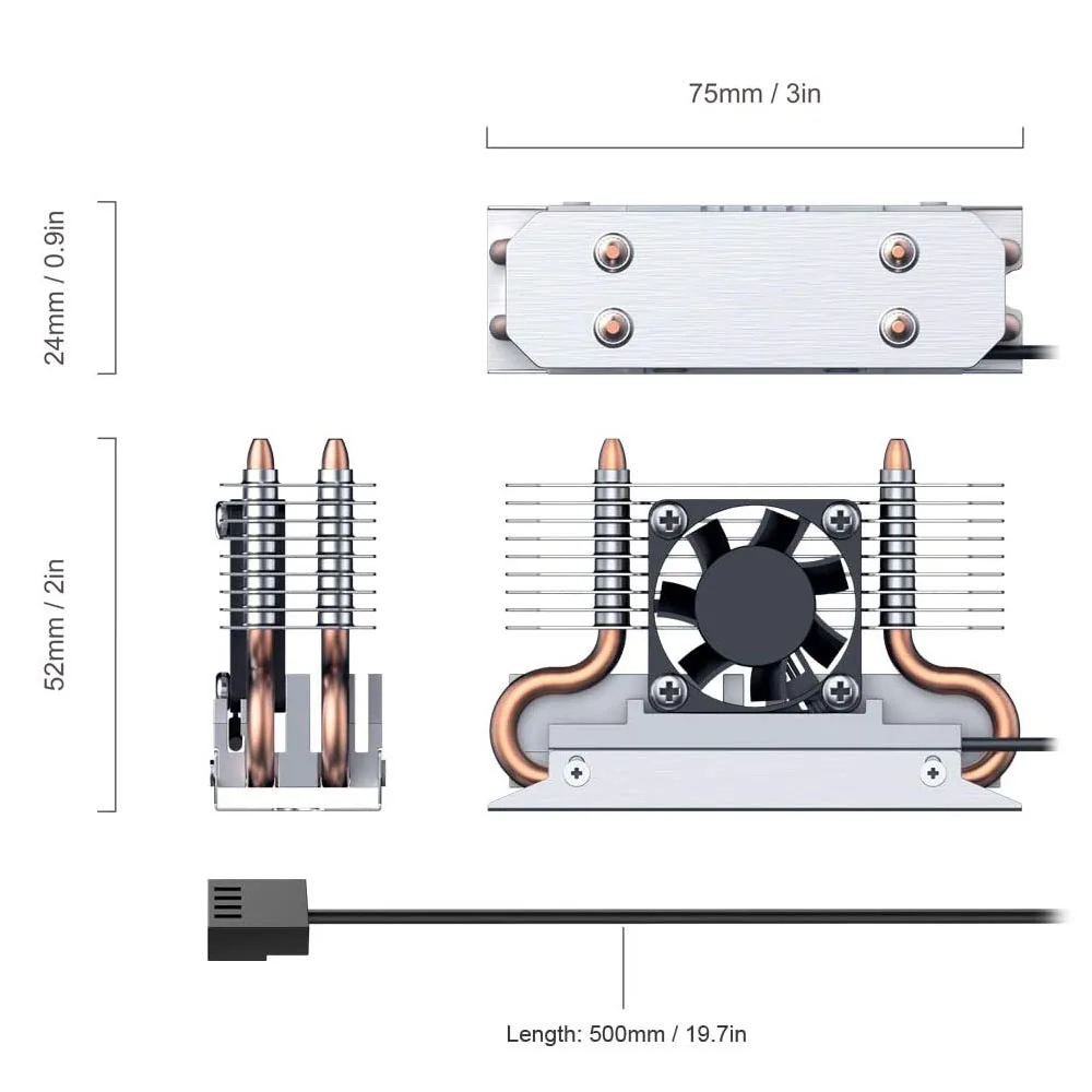 M.2 SSD صاروخ المبرد المدمج في مروحة التبريد الحالة الصلبة مروحة القرص الصلب السيليكون Therma منصات برودة ل M2 NVME 2280 SSD