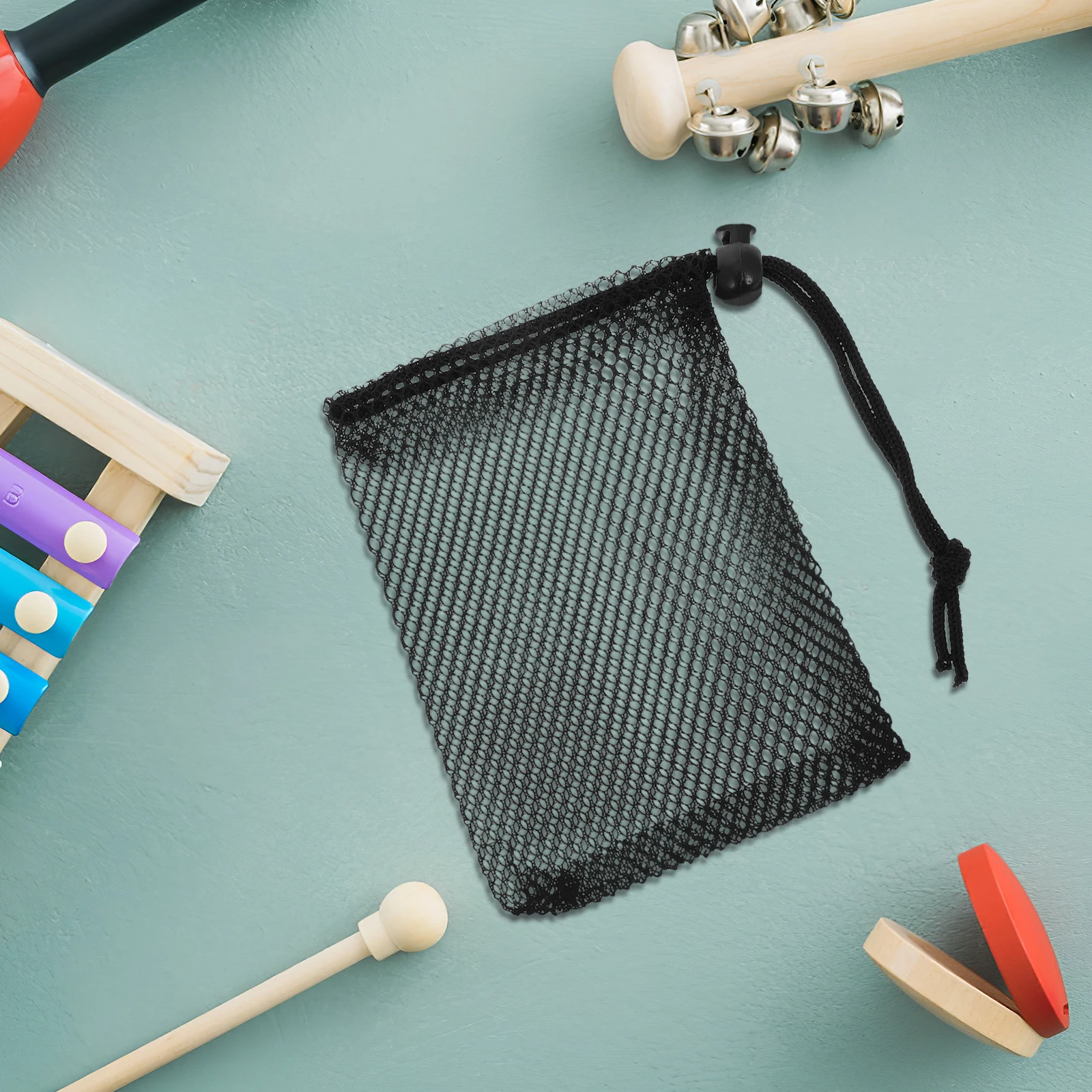 

10 Pcs Storage Bag Black Polyester Drawstring Toy Ball Set Fitness Gym Drawstring Bag Sports Travel Outdoor Activities