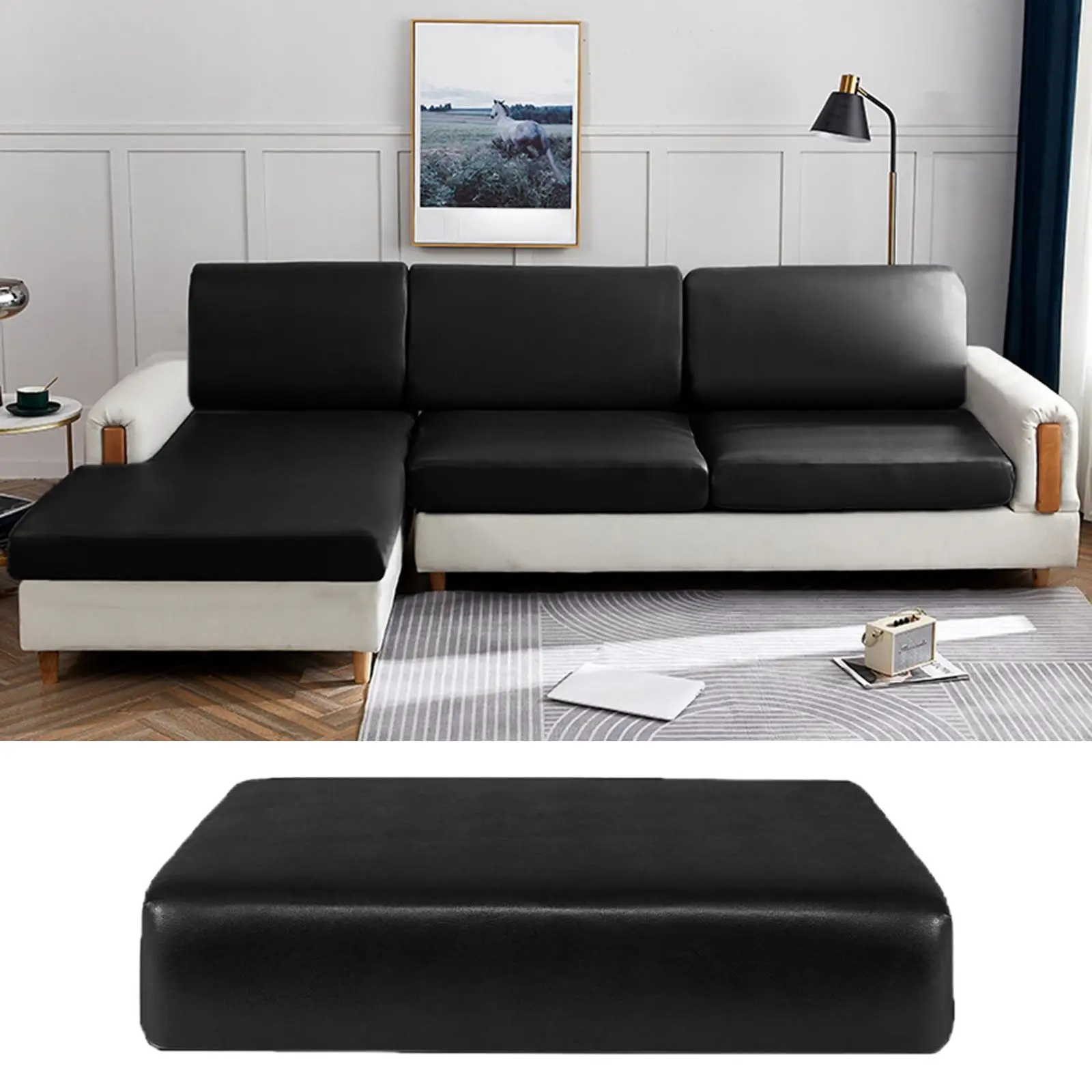 Breathable Replacement Sofa Cushion Covers Waterproof Stretch Furniture Protector for Cafe Restaurant Adjustable Slipcover