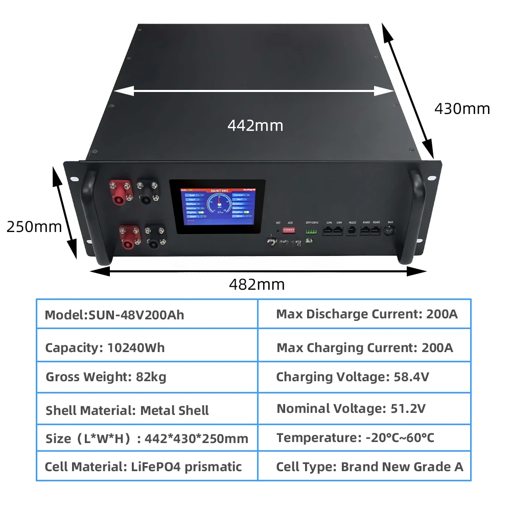 Supply Lithium Battery 48v 200ah Lifepo4 Lithium Ion Battery 51.2v 100ah Solar Battery Power