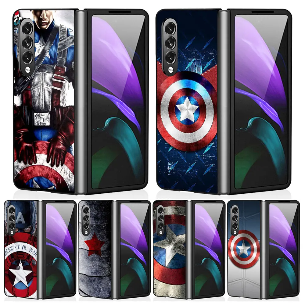 Hard PC Back Marvel America Captain Shockproof Cases Cover Case for Samsung Galaxy Z Fold5 5G Z Fold3 ZFold4 Z Fold4