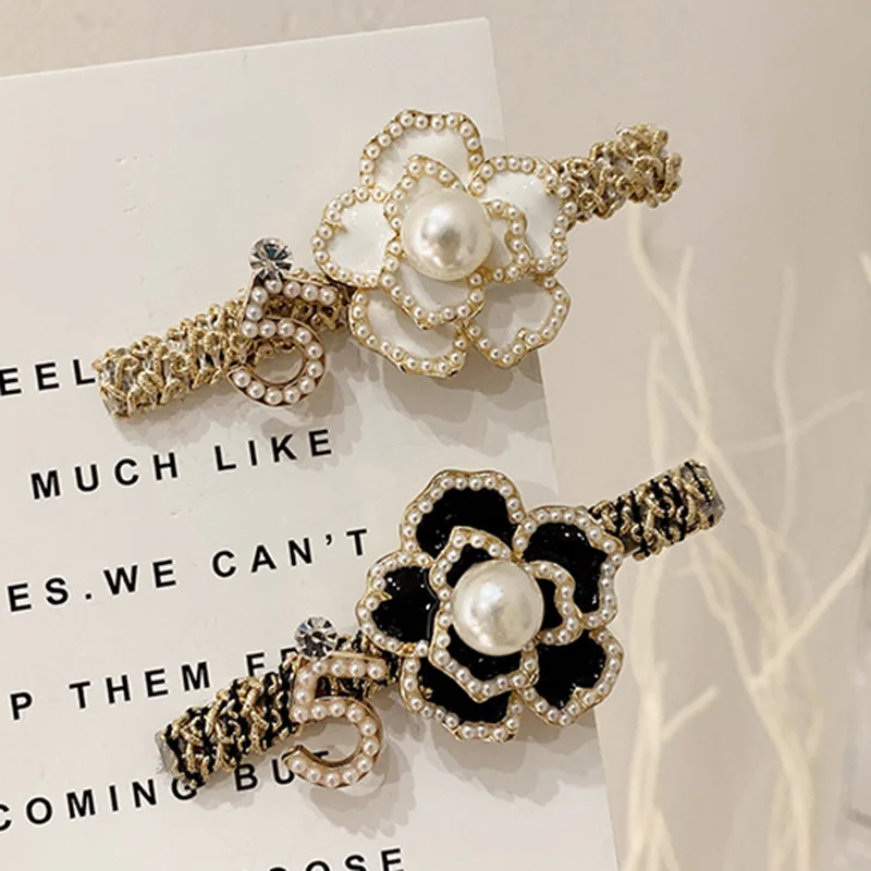 Luxus cc Kamelie Perle Haars pangen Clip Haarnadel Haars pangen Haars pange Haars pangen Stifte Vintage Haarschmuck für Frauen Mädchen