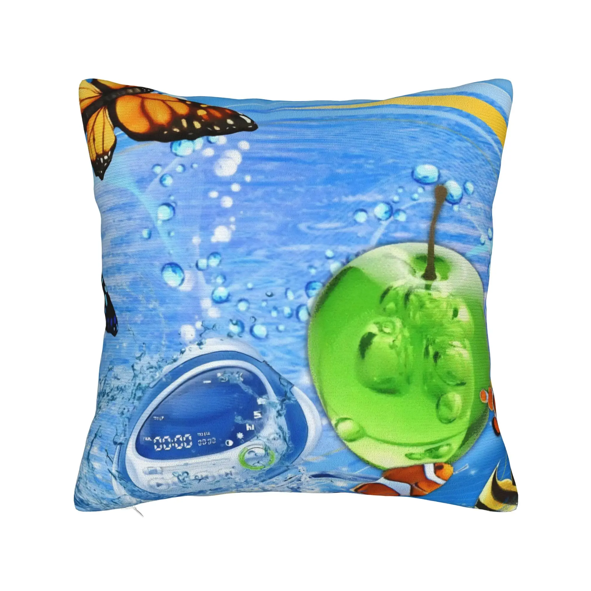 Electronic Y2K Frutiger Aero Square Pillow Cases  Cushion Cover Customized Zipper Decor Pillowcase for Car 40*40cm