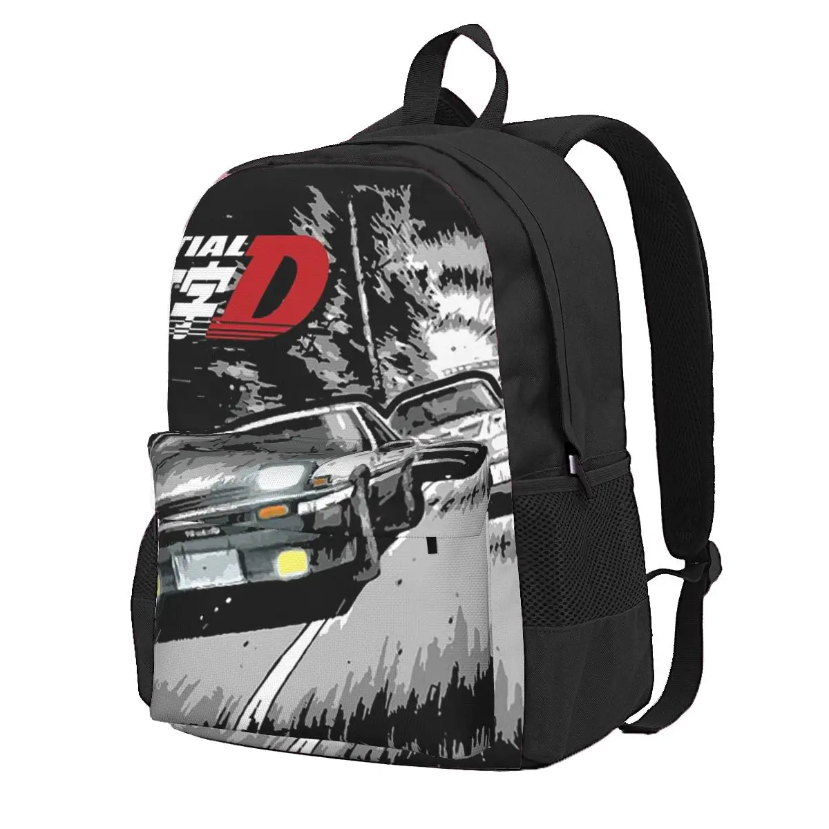 Initial D - Mountain Drift Racing Tandem AE86 Vs EVO 6 Student Backpack School Bag for Men Women Fashion Bookbag Shoulder Bags