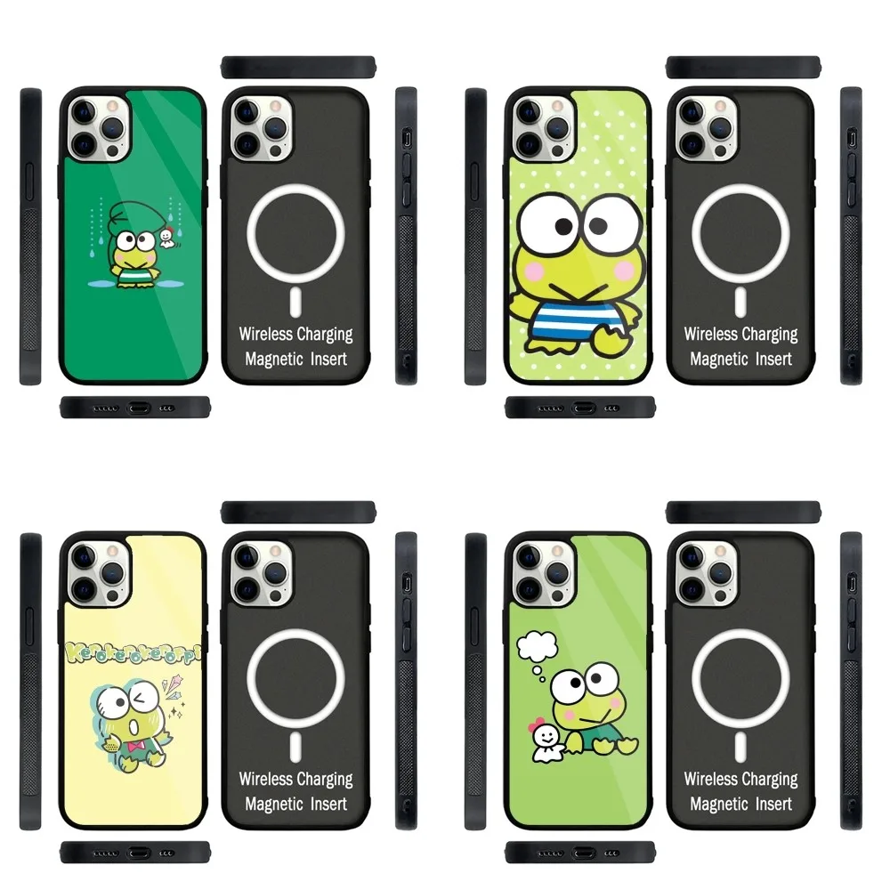 K-Kero K-Keroppi Phone Case Strong Magnetic For IPhone 15,14,13,Pro,Max,Plus,11,12,Mini For Magsafe Wireless Charging