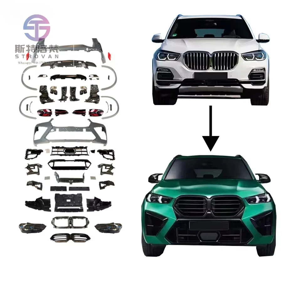 

Upgrade X5 G05 F95 X5M LCI Style Body Kit 2018 CAR FACELIFT PARTS LED Lamp Front Lip Spoiler Diffuser for Bumper Exhaust
