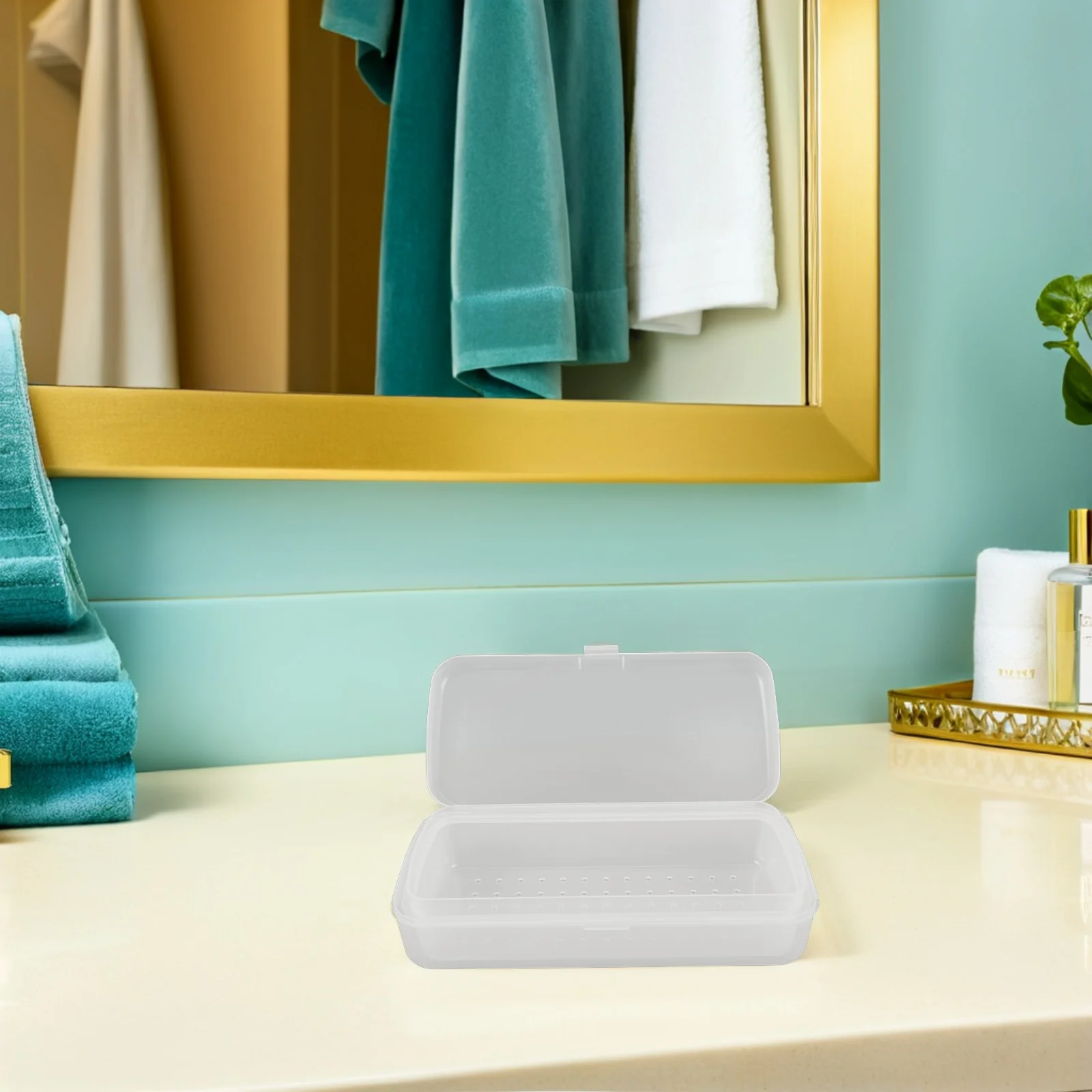 

Nail Tool Sterilizer Box Dual-Layer Detachable Insert Manicure Transparent Case for Beauty Salons Nail Tool Cleaner Box