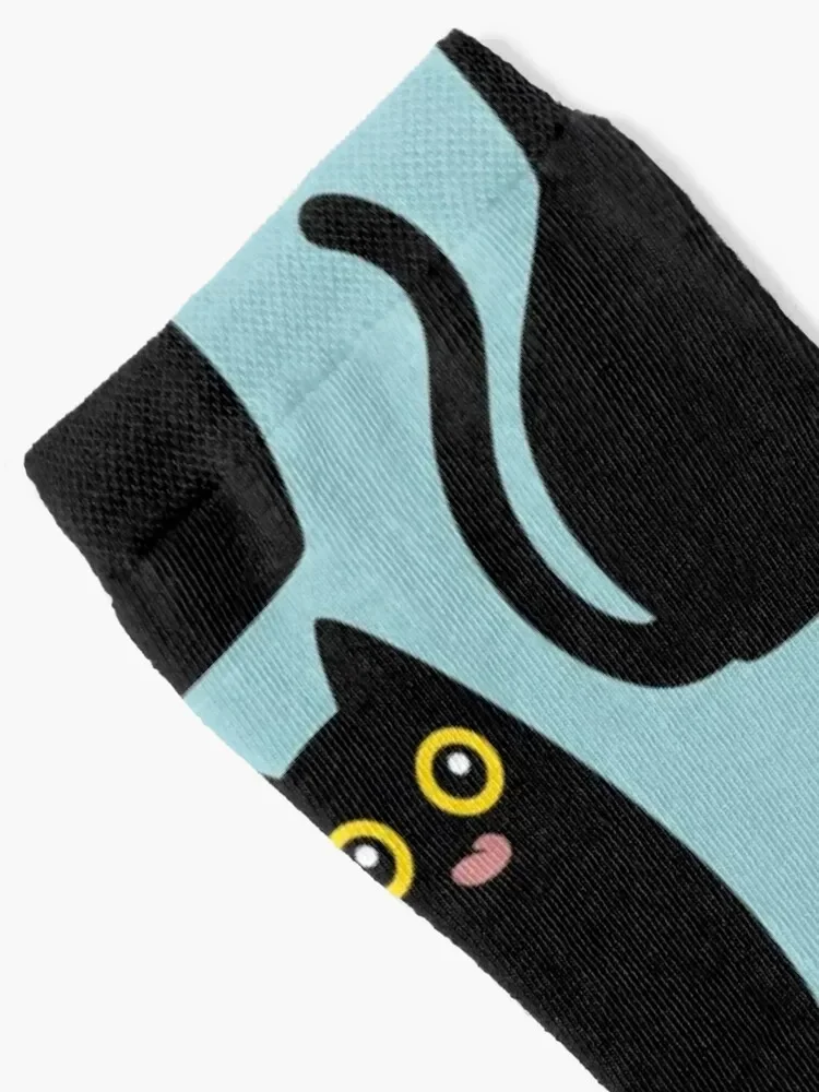 Copia de Black cat with tongue out Socks sheer christmas gift Argentina short Socks Male Women's