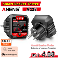 ANENG AC28 Digital Socket Tester UK/US/EU Plug Polarity Phase Pheck Detector Voltage Outlet Circuit Tester Plug Electrical Tool