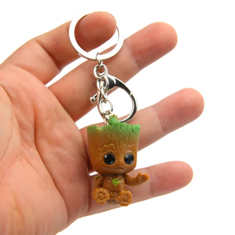 Disney Marvel Baby Groot Keychain Boy Girl Guardians of The Galaxy Groot Keychain Backpack Pendant Keyring Anime Cute Figure Toy