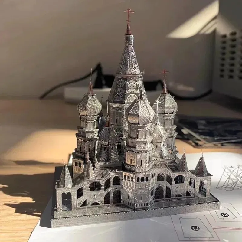 

3D-металлический пазл «Собор Василия Блаженного»: Сборная модель ручной работы, набор для лазерной резки, игрушка-головоломка