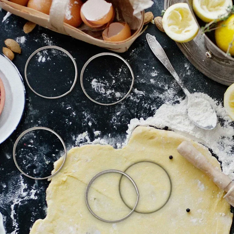 Moule à tarte perforé en acier inoxydable, anneau de quiche sans couture, moule à tarte, moule à gâteau, accessoires de cuisson sans couture,