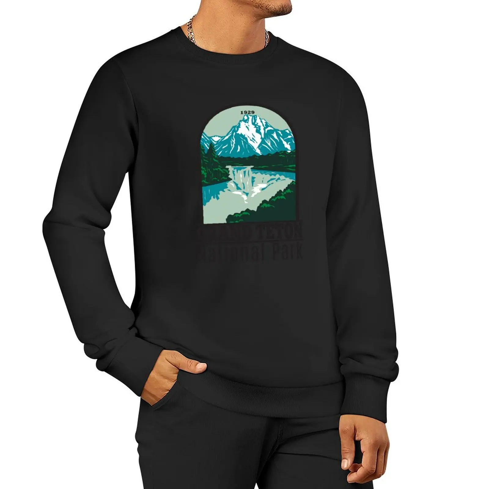 Grand Teton Jackson Hole Valley National Park Wyoming Pullover Hoodie japanese style autumn tracksuit new sweatshirts