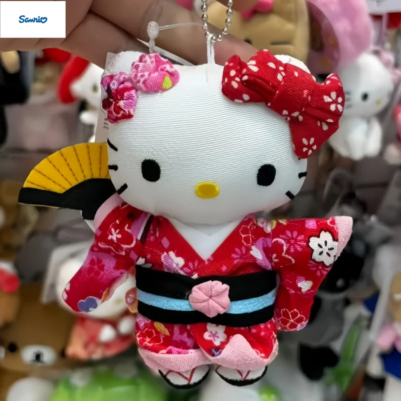 

Sanrio Hello Kitty My Melody Plush Sakura Kimono Matcha Plush Bag Pendant Japan Kawaii Hanging Ornament For Backpack