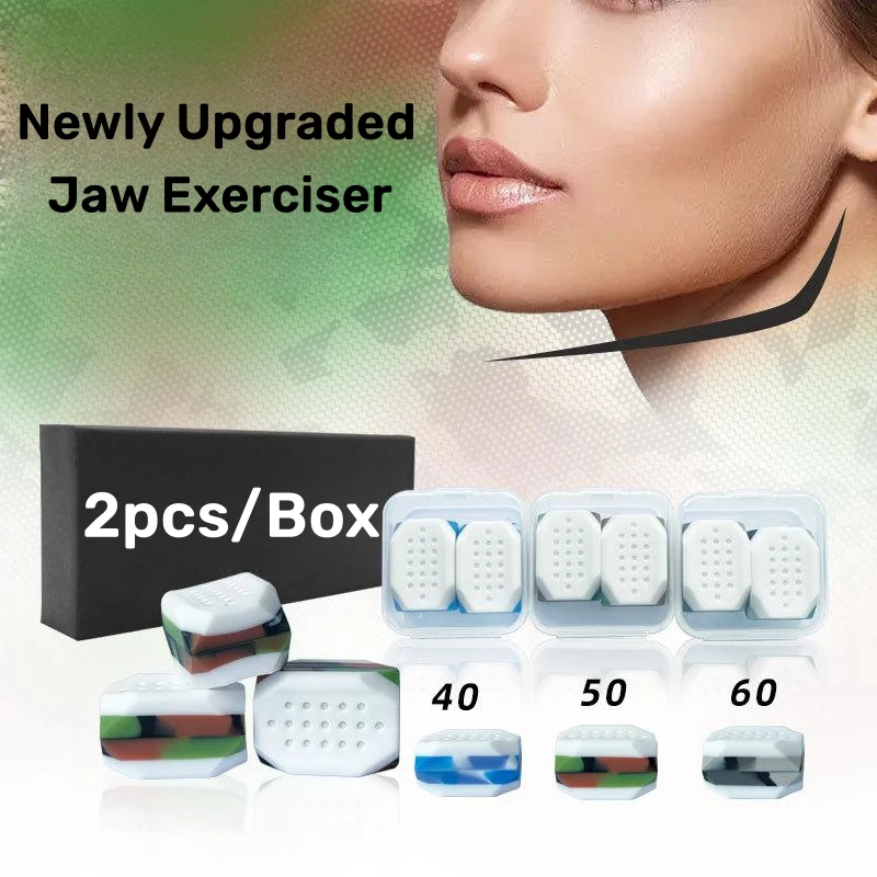 2pcs New upgrade Jaw Exerciser Redefine Jaw Trainer Double Chin Jaw Facial Chew Bite Muscle Anti-stress Face Fitness