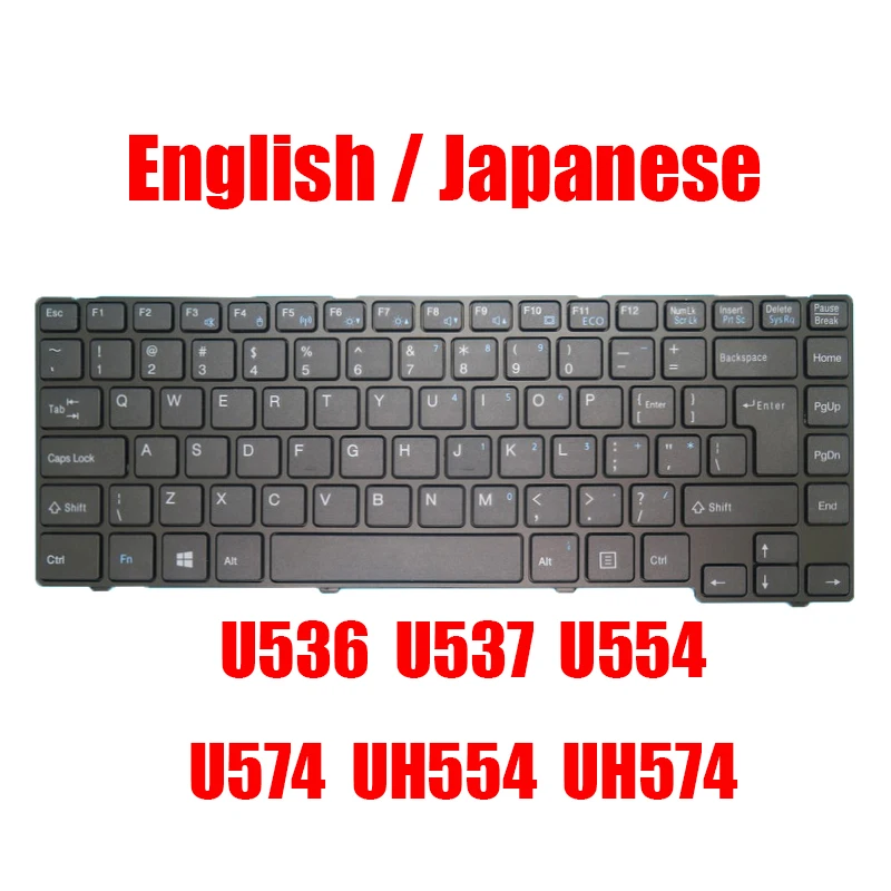 

Japanese JP JA / English US Laptop Keyboard For Fujitsu For LifeBook U536 U537 U554 U574 UH554 UH574 Black New