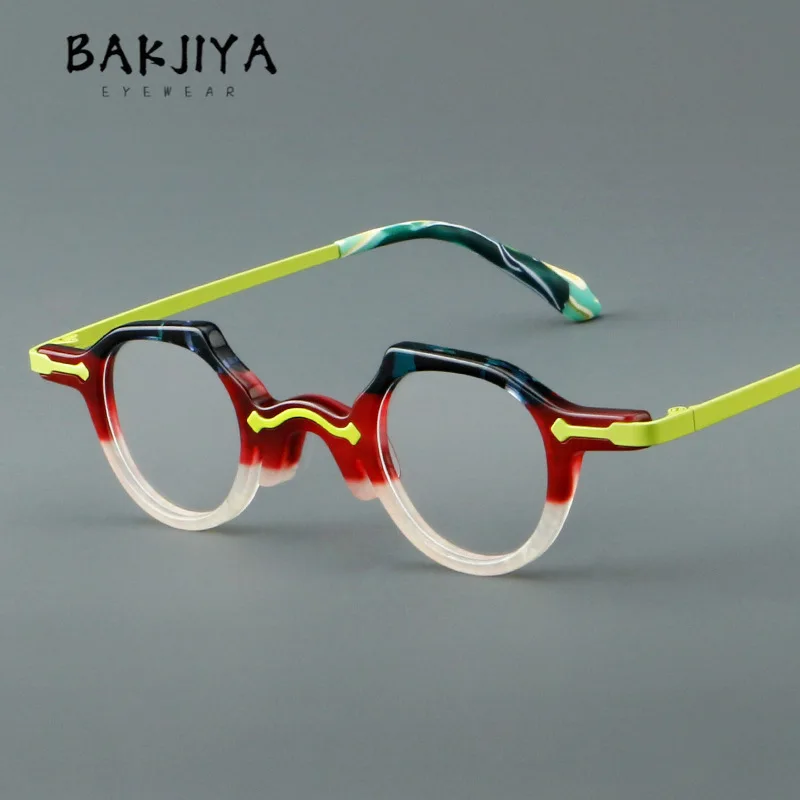 

2025 Fashion Small Frame Titanium Acetate Prescription Glasses Vintage Frame Men Photochromic Lens Women Luxury Designer Eyewear