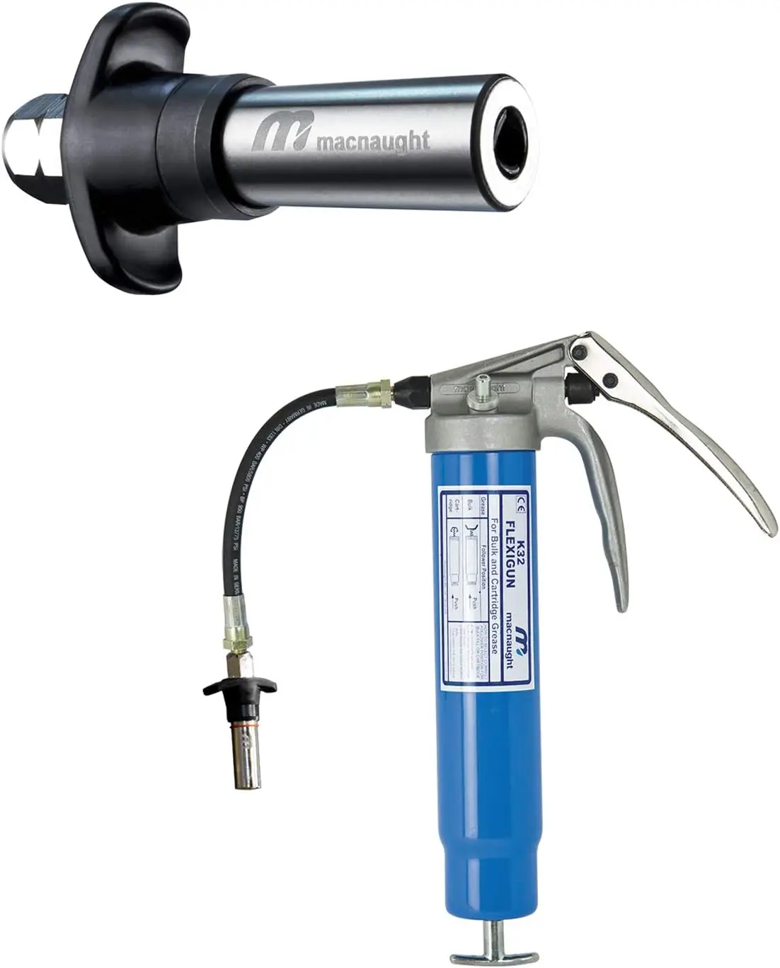 Pistol Grip Grease Gun with 10 Year Performance Warranty. Includes Our Patented KYPLUS® Locking Grease Coupler (Locks on Tight,