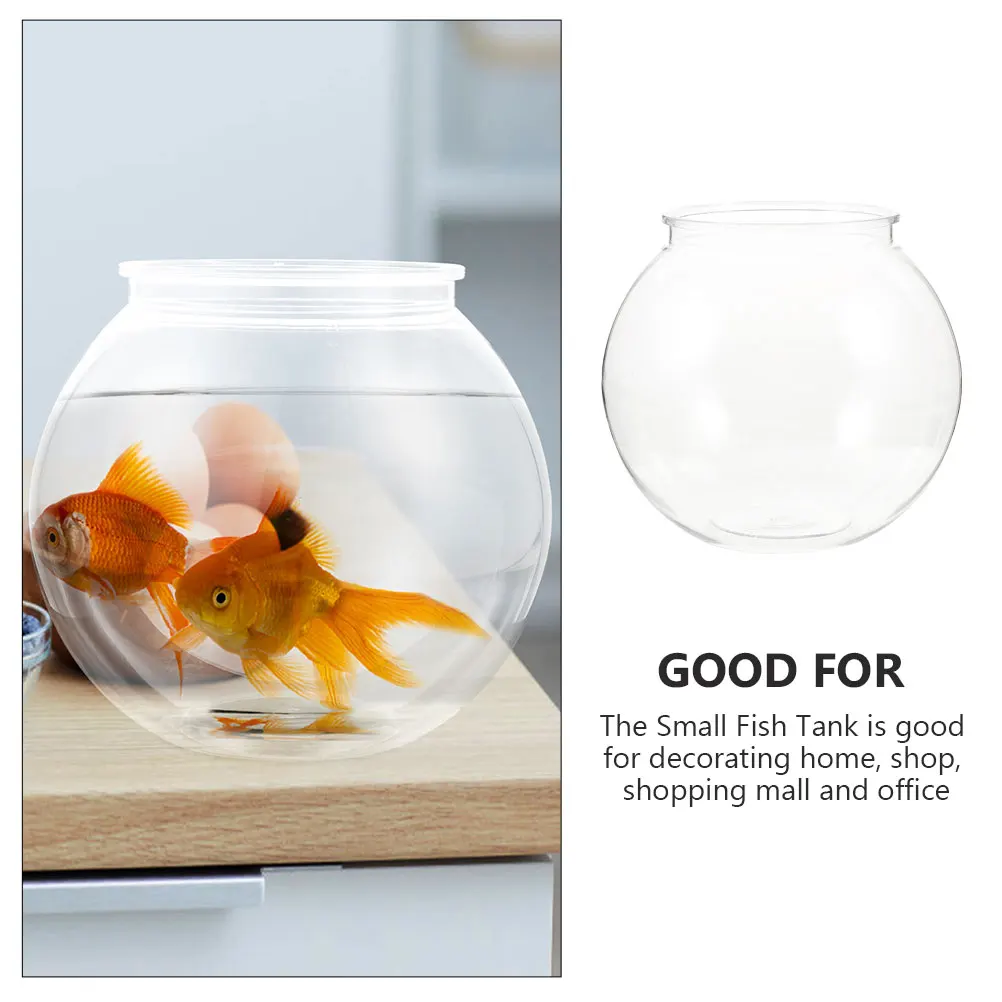 

Clear Bowl Small Aquarium Goldfish Tank Desktop Decor Fish Breeding Box Portable Plastic Fish Tank Round Goldfish Bowl Home
