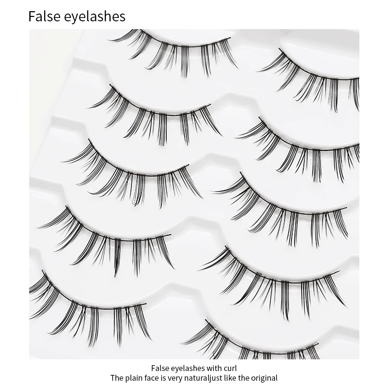 5/7/10 Paar Manga-Wimpern Weiche Natürliche Künstliche Wimpern Lange Fake Anime Wimpern Make-up Handgefertigtes Wimpernverlängerungs-Set – Detail 4