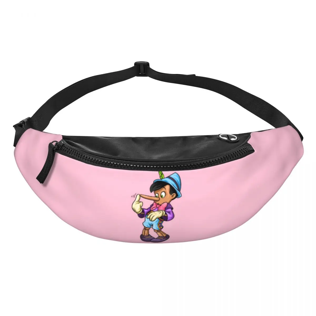 

Custom Cartoon P-Pinocchio Fanny Bag Crossbody Waist Pack Women Men Traveling Phone Money Pouch