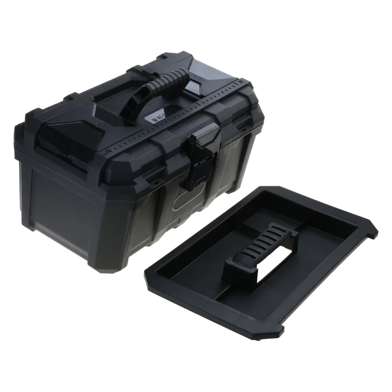 

Lockable Case Essential Tool Box with Ergonomic Handle Repair Container for Hardware, Fishing Tackle Mechanic Repair