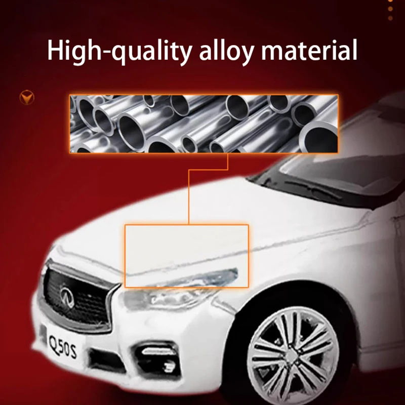 PAUDI MODELO Diecast 1:64 escala INFINITI Q50S coche en miniatura de aleación decoración estática coleccionables juguetes de regalo