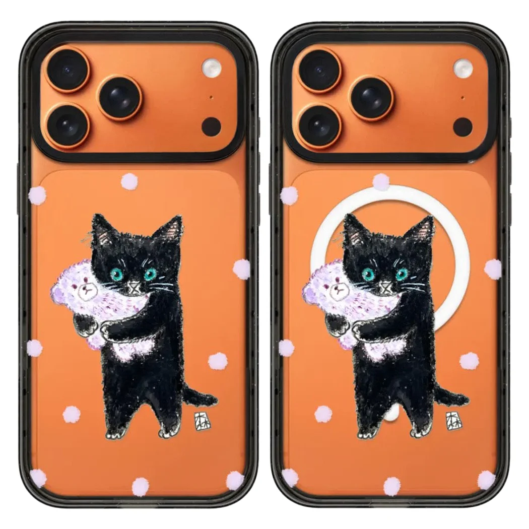

cat bear Acrylic Black Border Magnetic Case: Compatible with IPhone 17 16 15 14 13 12 Pro Max 17 Air