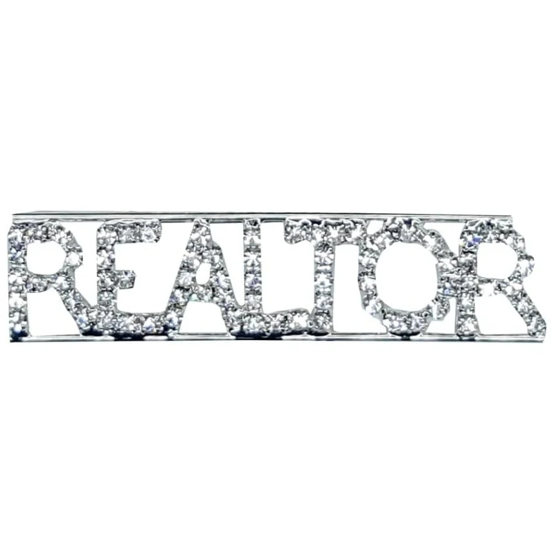 2 pcs Real Estate Agent Supplies REALTOR Crystal Lapel Pin