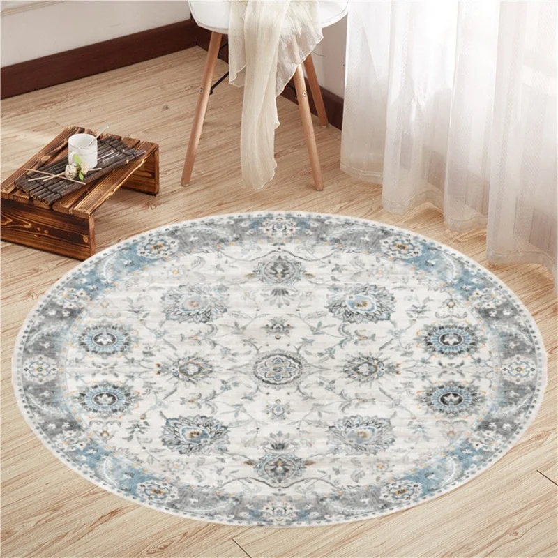 

Retro Persian Turkish Ethnic Style Carpets Round For Living Room Bedroom Rug Washable Non-Slip Sofa Area Rug Cloakroom Decor Mat