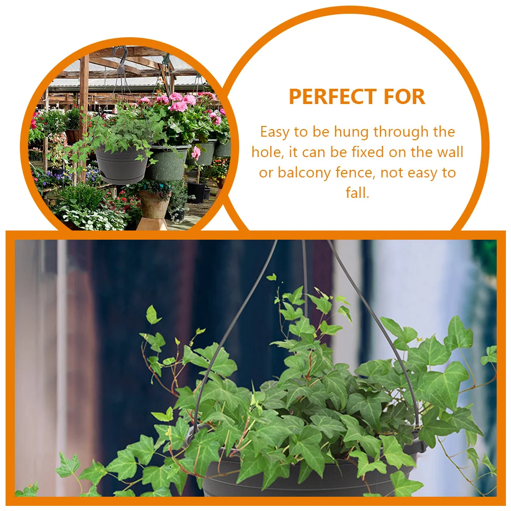 

2 Pcs Round Balcony Guardrail Hanging Orchid Basin Nursery Plastic Decoration Pot
