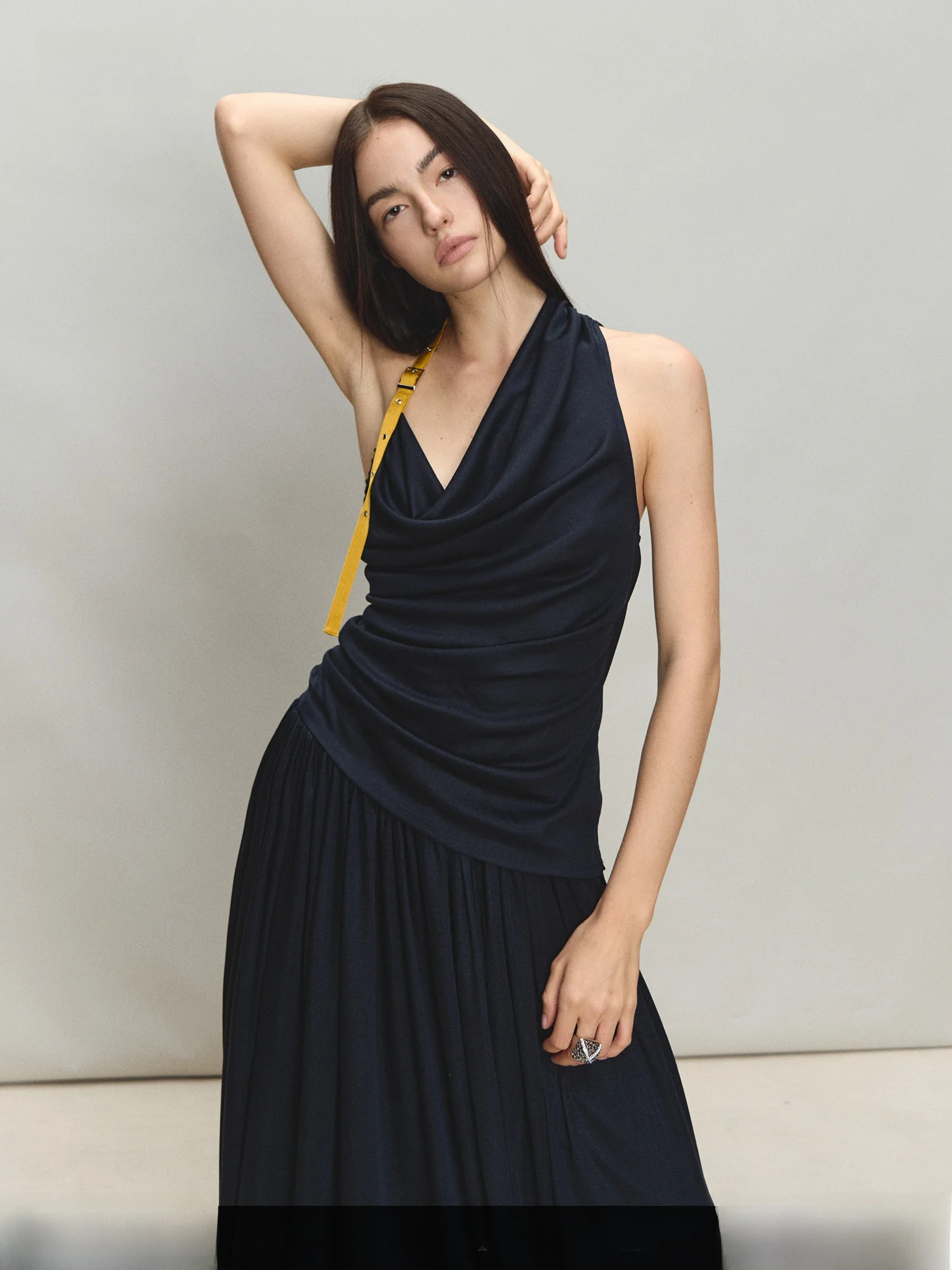 

PRRP женский приталенный топ Rba, асимметричный дизайн, цвет Blo Lenzing, летняя верхняя одежда из модального волокна, повседневная одежда