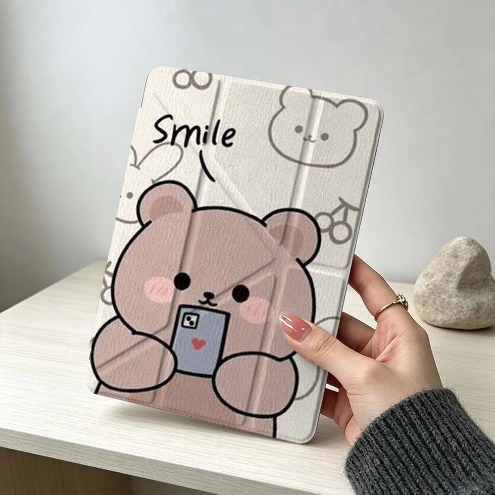 Cute Bear Pattern Soft For Xiaomi Mi Pad 8 7 6 5 Pro Redmi Pad SE 2 Poco Pad Foldable 3Y Tablet Case view 5