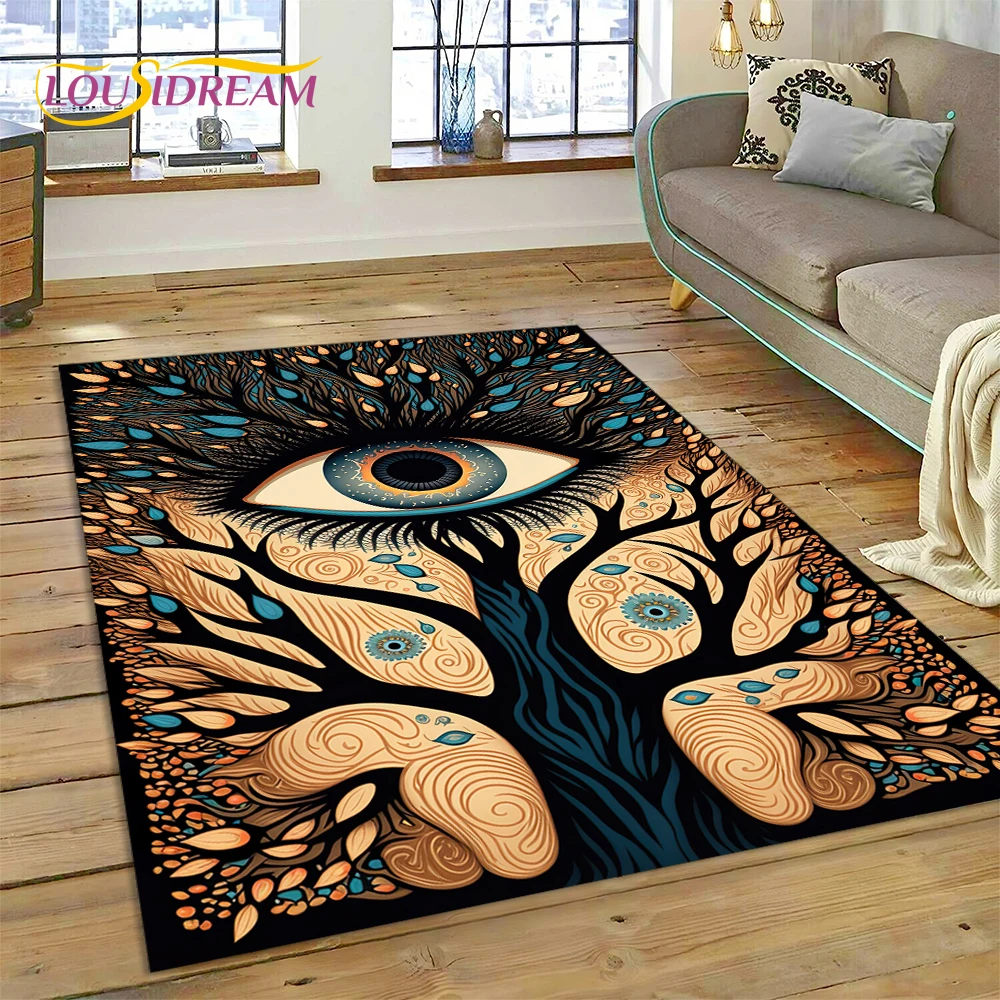 

Evil Eye Turkey Blue Nazar Eye of Horus Rug Carpet for Living Room Bedroom Decor,Floor Mat Non-slip Decoration for Sofa Doormat