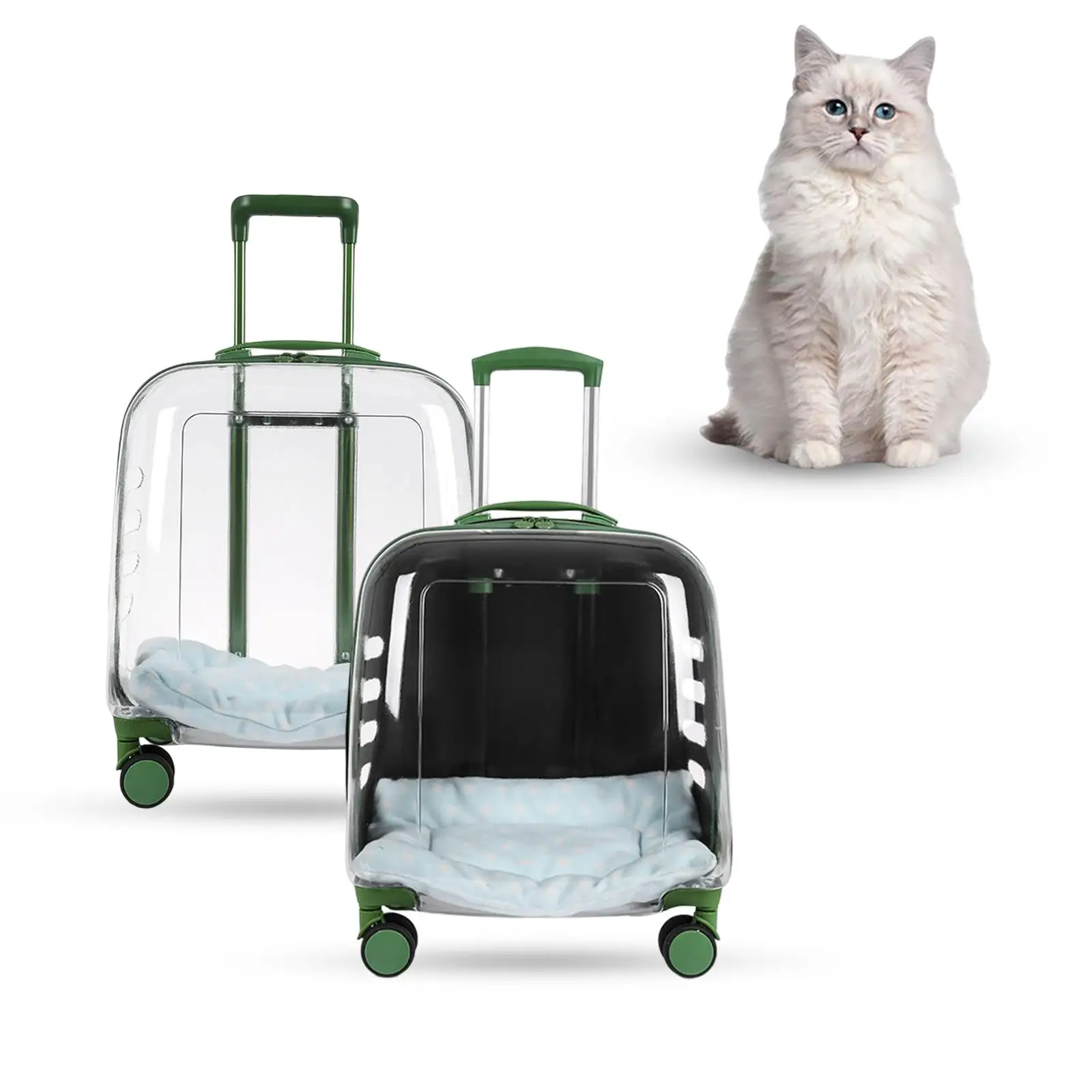 Pet Trolley Case Adjustable Silent Universal Wheels for Cats Puppy Kitten Travel Fishing