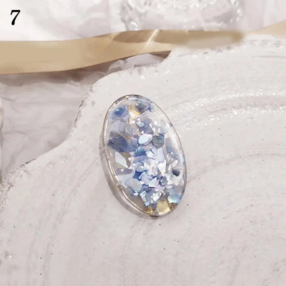 

1 шт., модные женские заколки для волос из смолы с блестящей ракушкой, элегантные овальные заколки с геометрическим рисунком, темпераментные заколки, аксессуары для волос, новинка