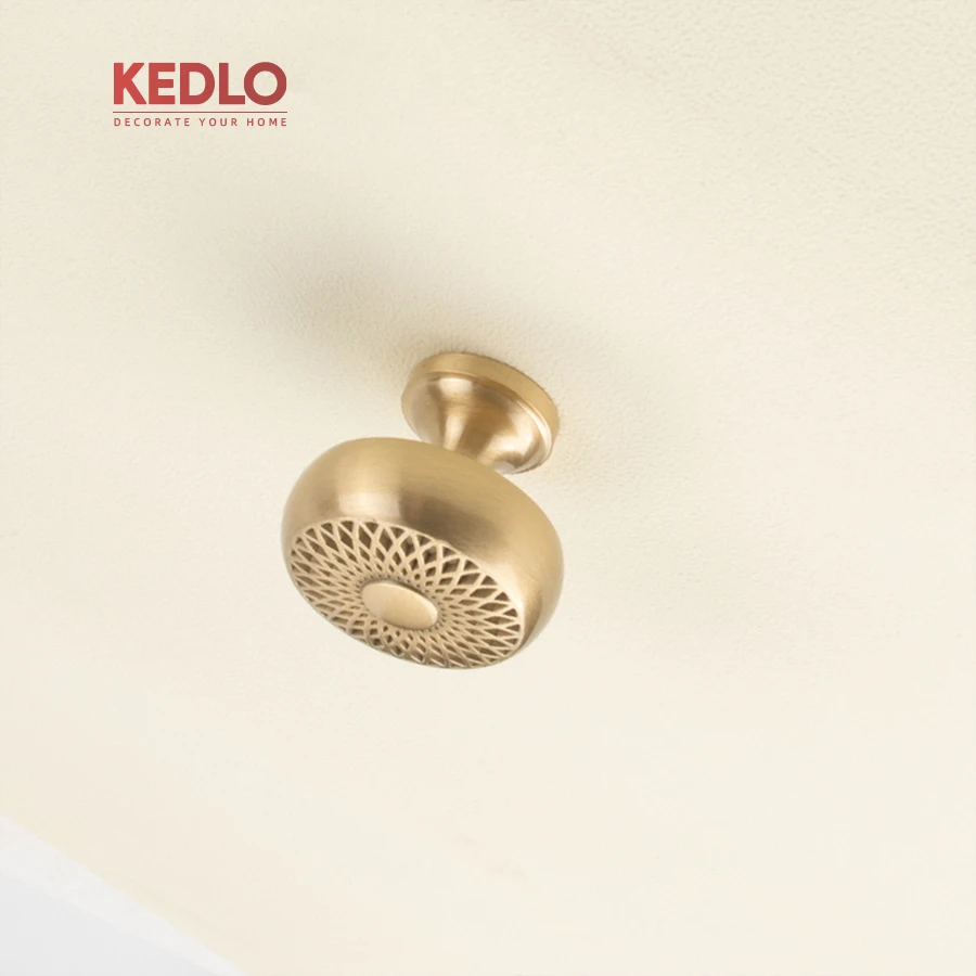 KEDLO Moderner Minimalistischer Luxus-Massivmessing-Schubladengriff für Küchenschränke, Gebürsteter Messingknopf – Detail 7