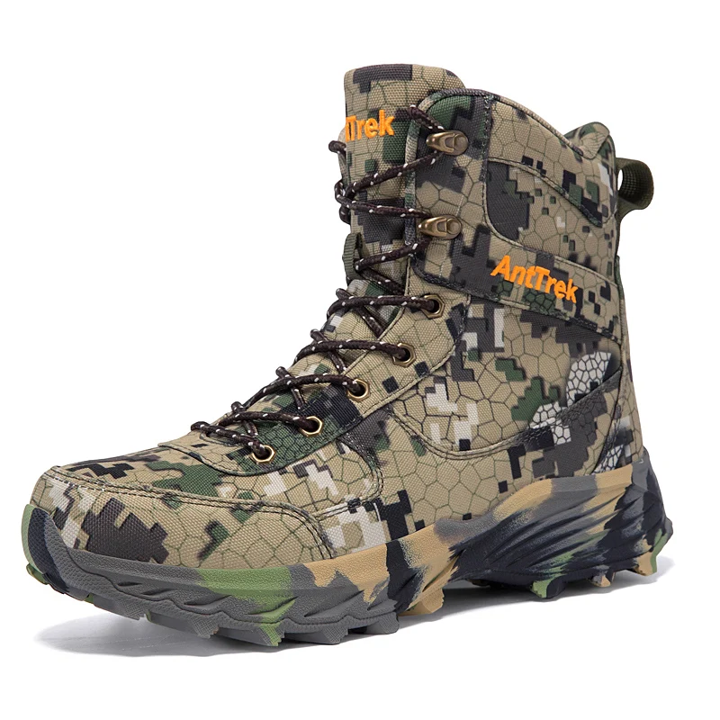 

Men Shoes High Quality Hiking Boots Leather Waterproof Fishing Hunting Sneakers Outdoor Anti Slip Tactical Desert Combat Boots