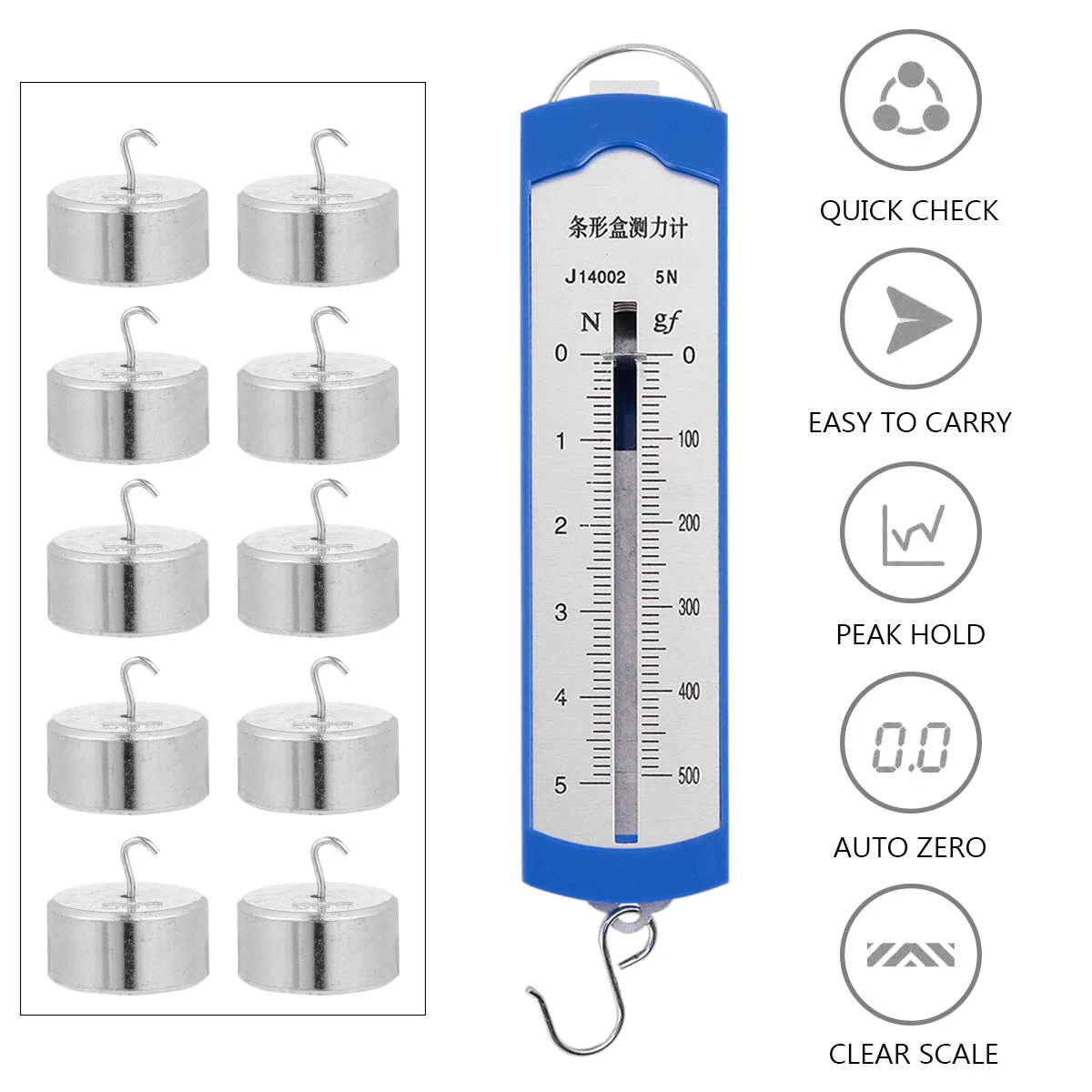 

1Set Dynamometer Hook Code Set High Precision Physics Teaching Instrument Weight Measurement Classroom Experiment Tools
