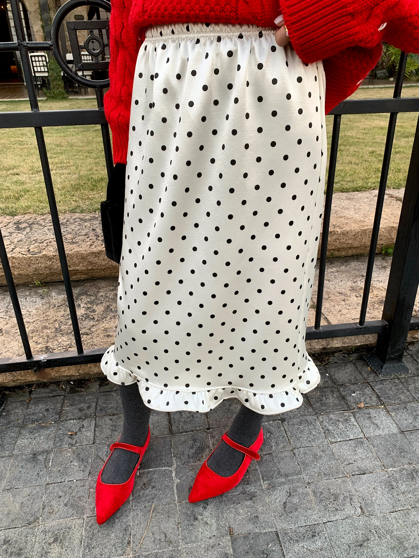 

Женская юбка с цветочным принтом на флисовой подкладке, с эластичным поясом, на высокой талии, в корейском стиле, для весны, осени и зимы, теплая, для повседневной носки