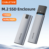 CABLETIME M2 SSD Case NVMe NGFF Dual Protocol 10Gbps M.2 to USB Type C 3.1 SSD Adapter For NVME NGFF SSD Disk Box M.2 SSD Case