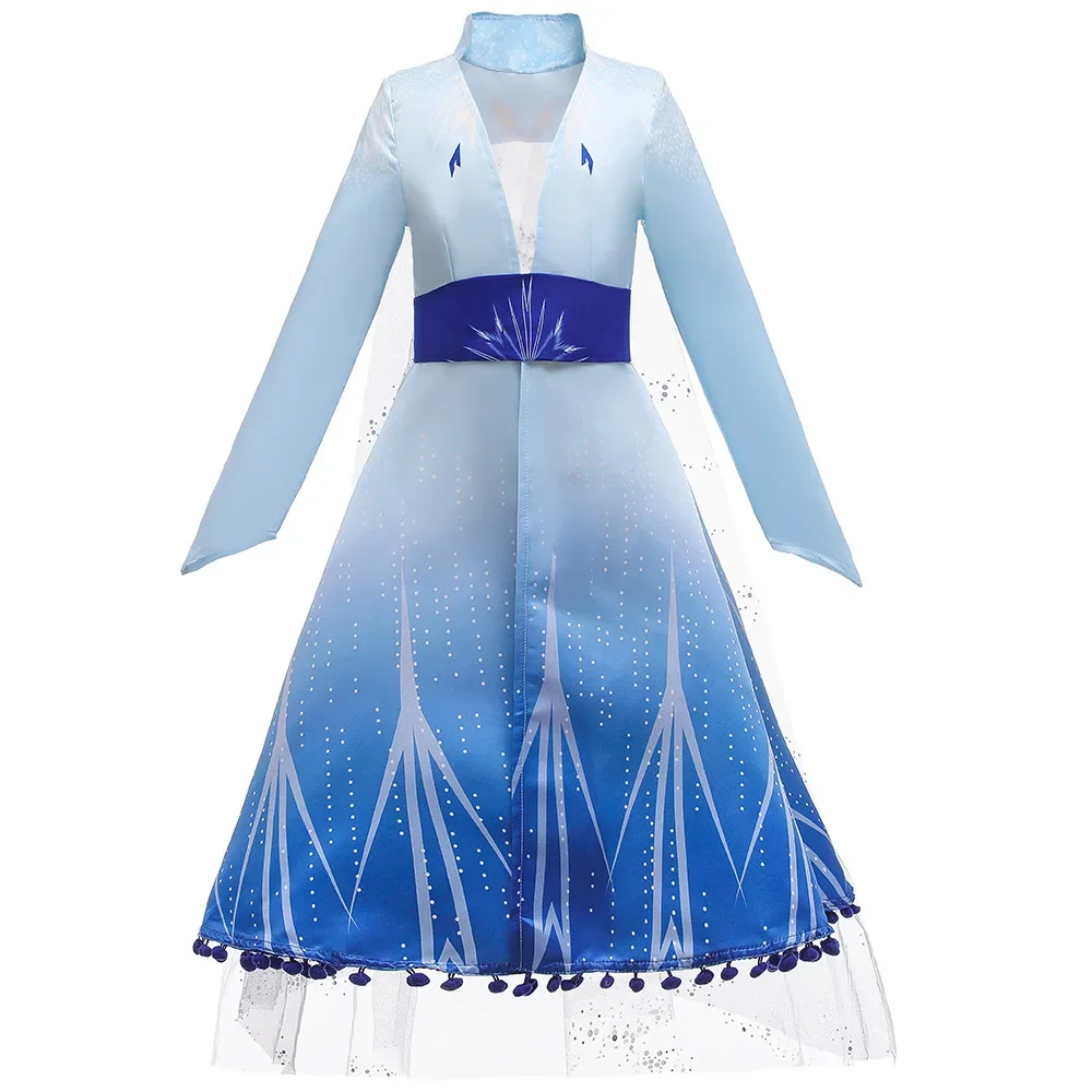 Frozen 2 Elsa Princess Dress Cosplay Movie Same Role Playing Dress Halloween Cosplay Performance Clothes Kids Girls Dress