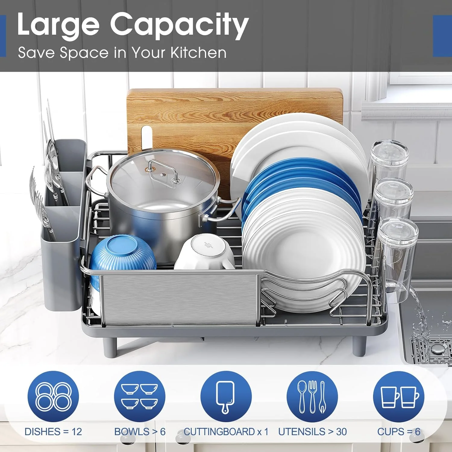 Paslanmaz Çelik Bulaşık Kurutm - Kitchen Appliances Large incelemesi ve fiyatı