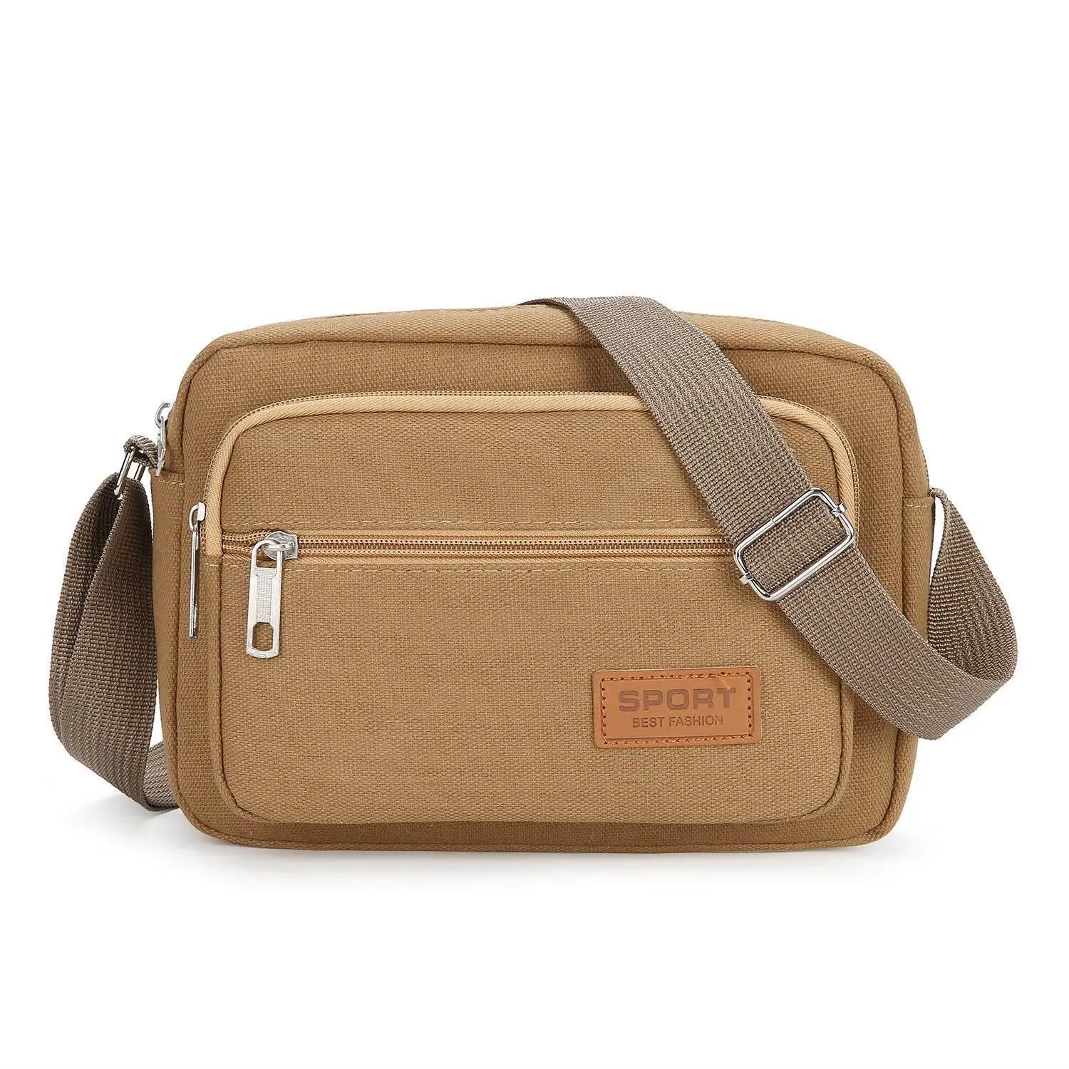 Multi-Layer Canvas Crossbody Wallet for Street Vendors Cashier Single Shoulder Bag Men's Night Business Bag Oujiawei Brand