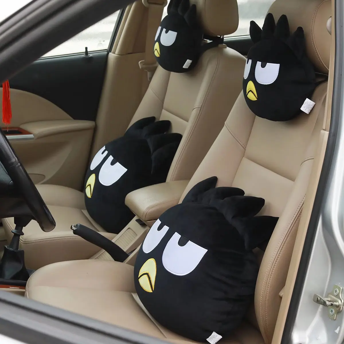 Sanrio Bad Badtz Maru Plush Toy Headrest Seat Belt Cover For Car Seat Back Cushion Japanese Style Plushies Xmas Gifts For Girl