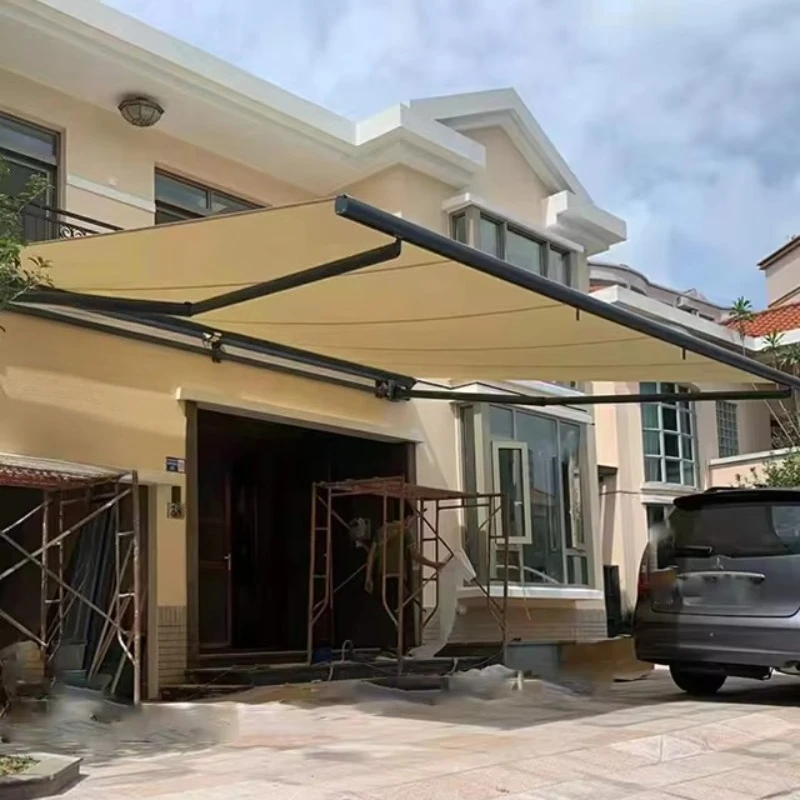 5m Projection Aluminum Frame Double Chain Arm Electric  Folded Arm Awnings Supplier Awning Canopy Retractable Awning Factory