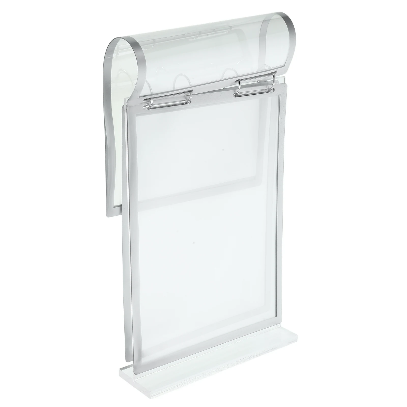 

Clear Acrylic Tabletop Menu Stand Display Rack Sign Holder Poster Paper Organizer A4 Flip Page Sturdy Base Easy Cleaning