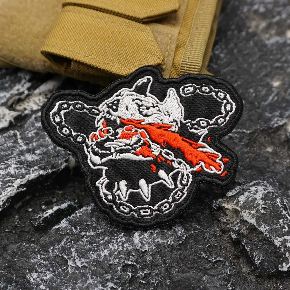 Mongrel Abschied Original bestickter Aufnäher mit aufbügelbarer Rückseite, aufgenähbare/bügbare Applikation für Kleidung und Accessoires